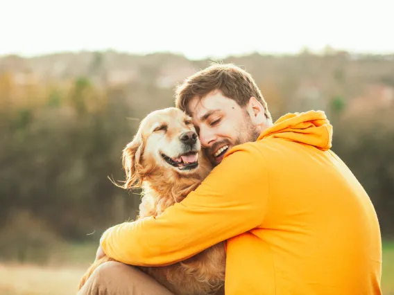 man with dog