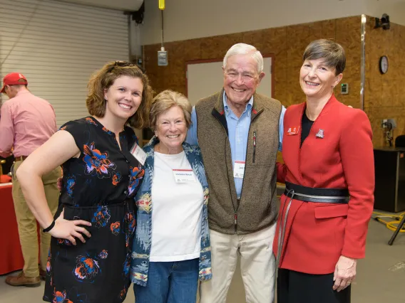 The Roccas with Dean Funk and Development officer Hannah Long