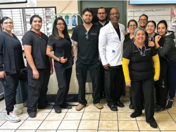 Group shot of veterinary professionals, including Dr. Antonio Bowens.