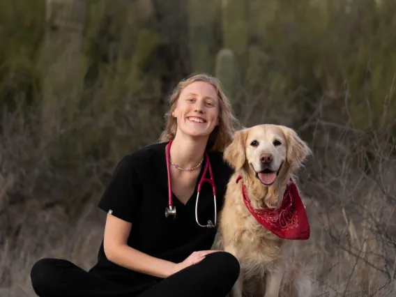 Sammy Kjelsberg with her dog