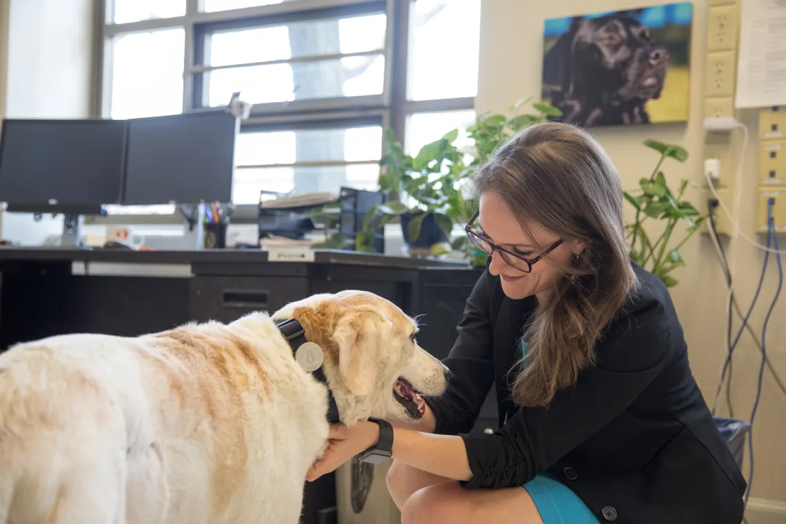 Maggie with dog