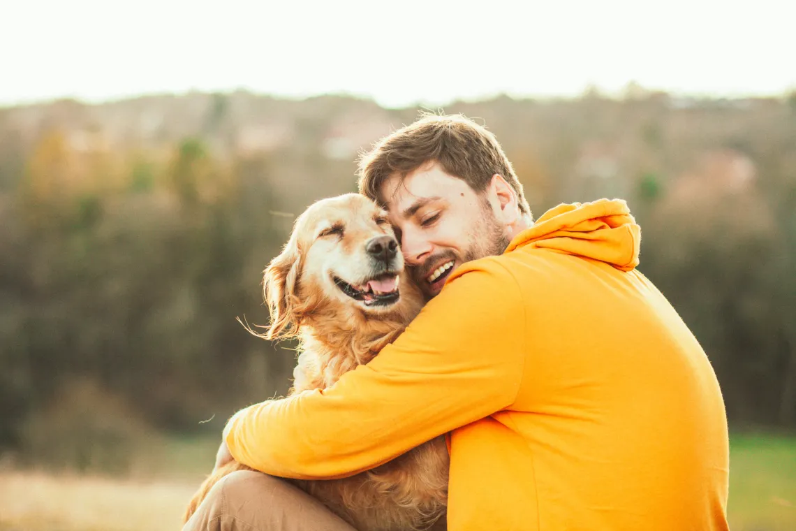 man with dog