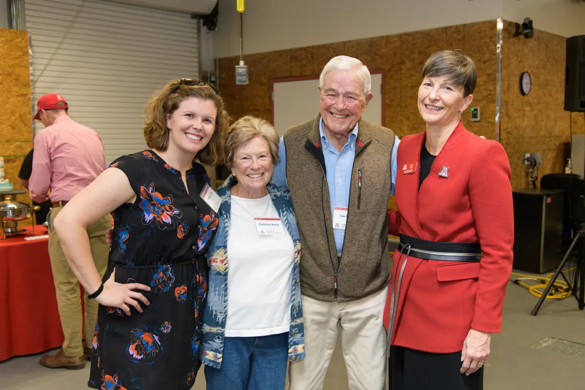 The Roccas with Dean Funk and Development officer Hannah Long