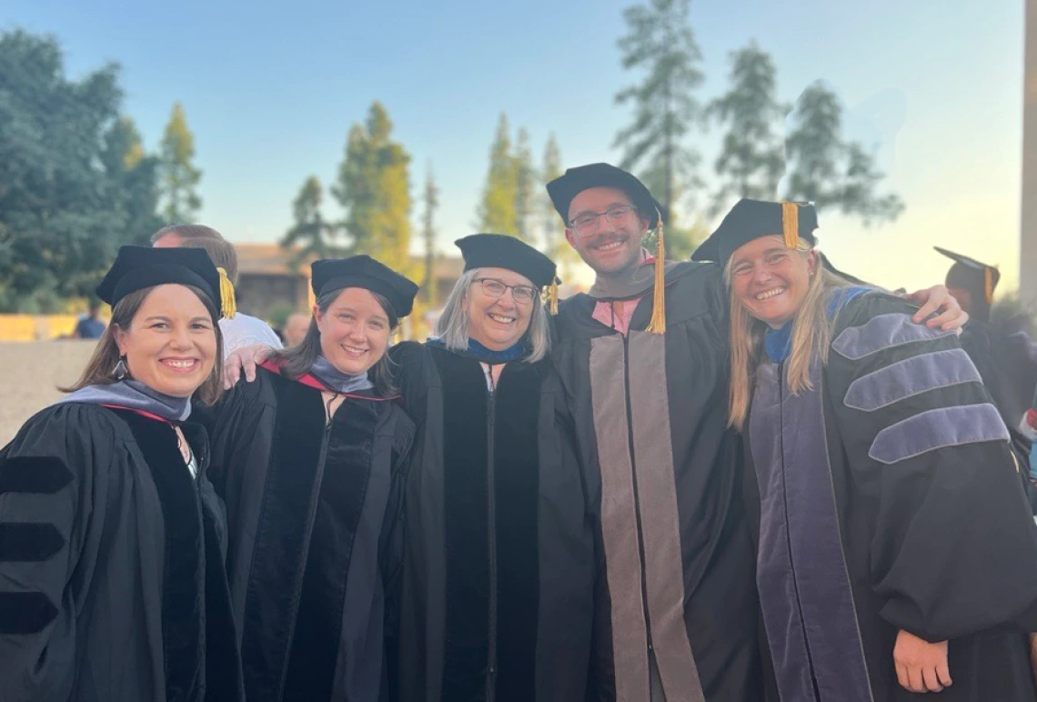 Sharon Dial featured in the middle at the inaugural commencement for the university of arizona college of veterinary medicine.