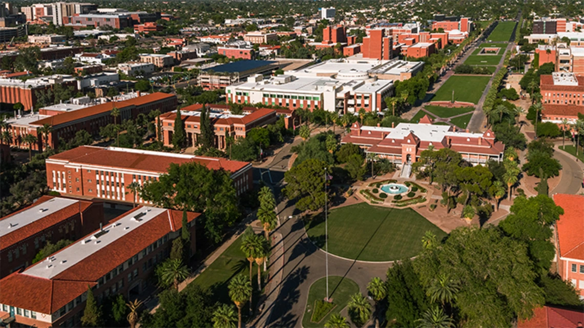 Aerial shot of UA campus