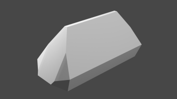This is a black and gray image of the Struvite crystal while it was being created in 3D modeling software. 