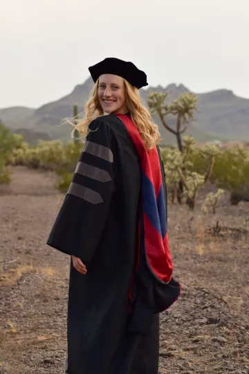 Sammy Kjelsberg in regalia smiling