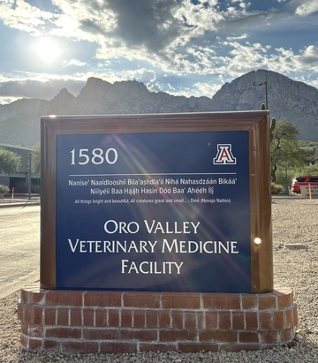 New Sign in Oro Valley featuring Navajo language.